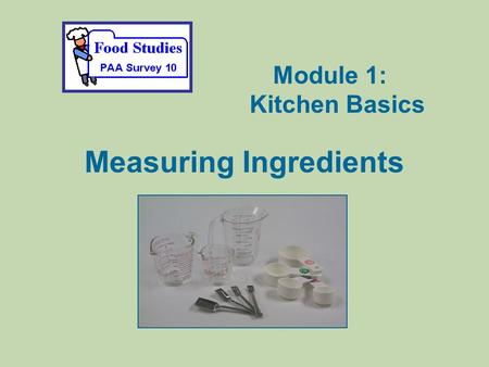 Measuring Ingredients