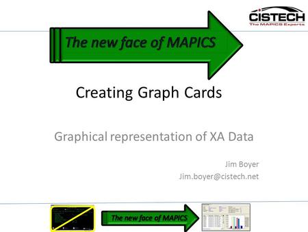 Creating Graph Cards Graphical representation of XA Data Jim Boyer