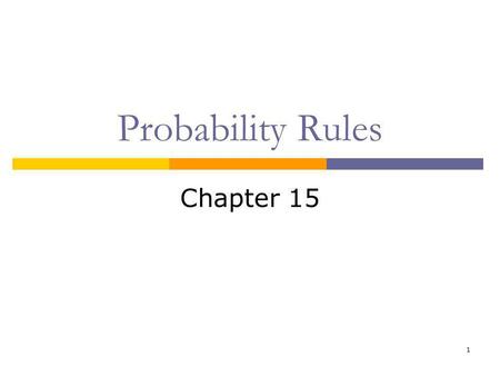 Probability Rules Chapter 15.