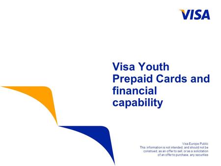 Visa Youth Prepaid Cards and financial capability