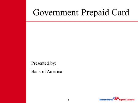 Government Prepaid Card