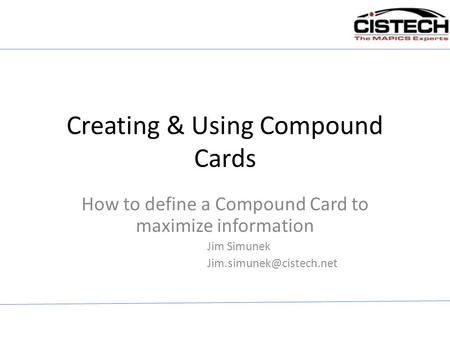 Creating & Using Compound Cards