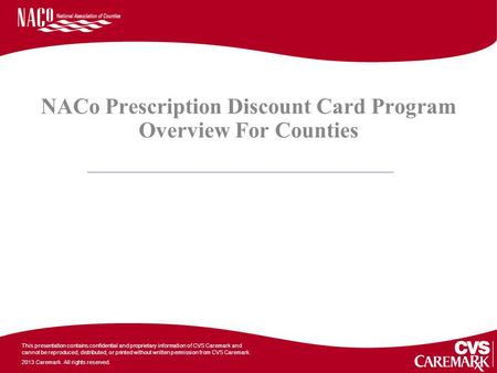 NACo Prescription Discount Card Program Overview For Counties
