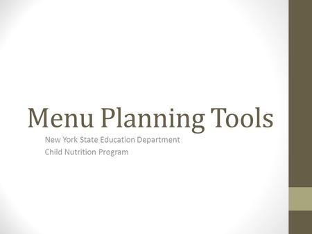 New York State Education Department Child Nutrition Program