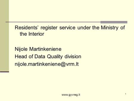 Residents’ register service under the Ministry of the Interior