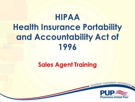 HIPAA Health Insurance Portability and Accountability Act of 1996