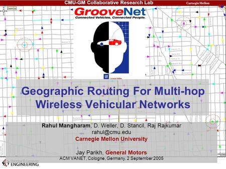 Geographic Routing For Multi-hop Wireless Vehicular Networks