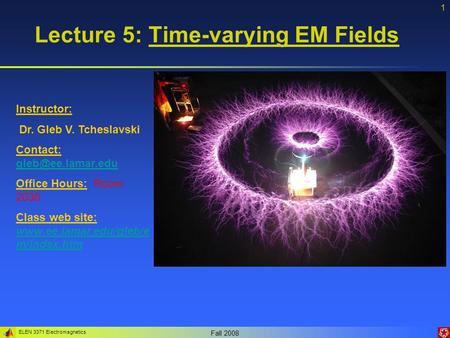 Lecture 5: Time-varying EM Fields