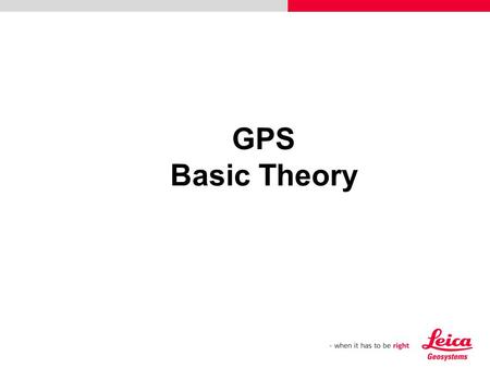 GPS Basic Theory.