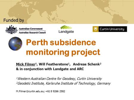 Perth subsidence monitoring project
