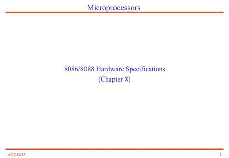 8086/8088 Hardware Specifications (Chapter 8)