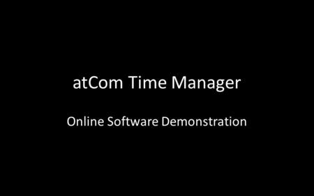 Online Software Demonstration