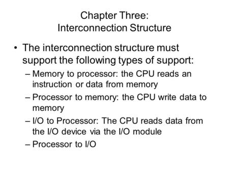 Chapter Three: Interconnection Structure