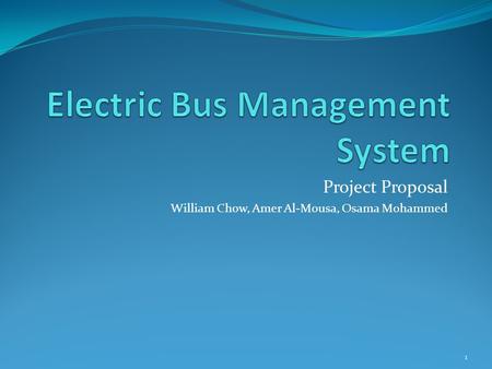 Electric Bus Management System