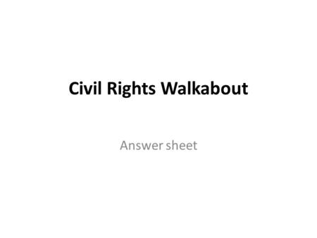 Civil Rights Walkabout