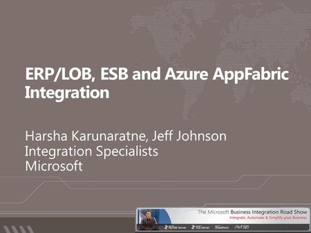 ERP/LOB, ESB and Azure AppFabric Integration