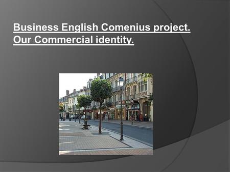 Business English Comenius project. Our Commercial identity.