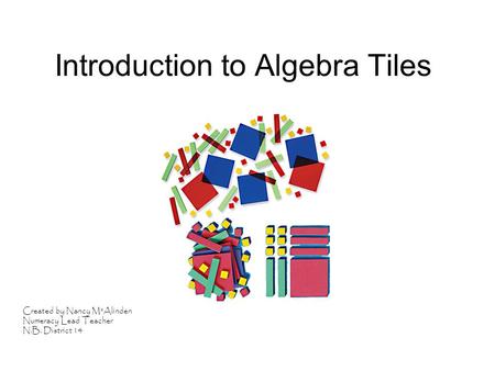 Introduction to Algebra Tiles