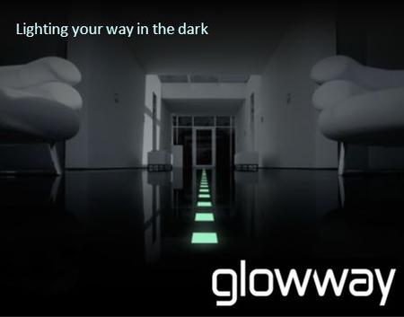 Lighting your way in the dark. PASSIVE GUIDING SYSTEM Glowway's patented self-illuminating tiles glow in the dark guiding people to exits in cases of.