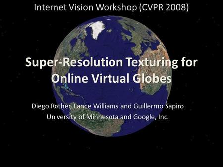 Super-Resolution Texturing for Online Virtual Globes