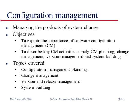 Configuration management