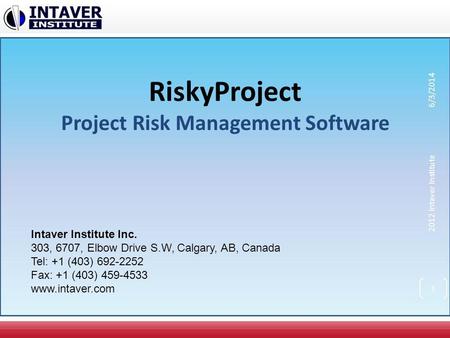 RiskyProject Project Risk Management Software