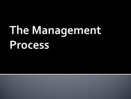 introduction for management presentation