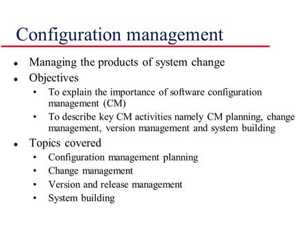 Configuration management