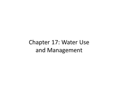 Chapter 17: Water Use and Management. Surface Water, Bosnia.