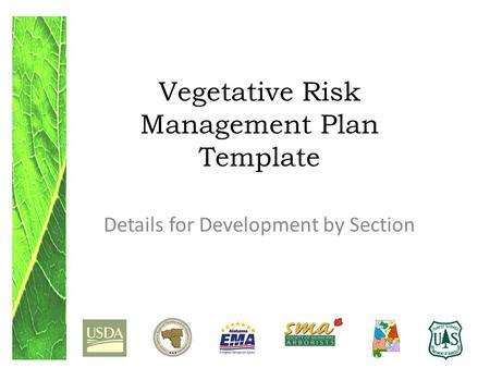 Vegetative Risk Management Plan Template Details for Development by Section.
