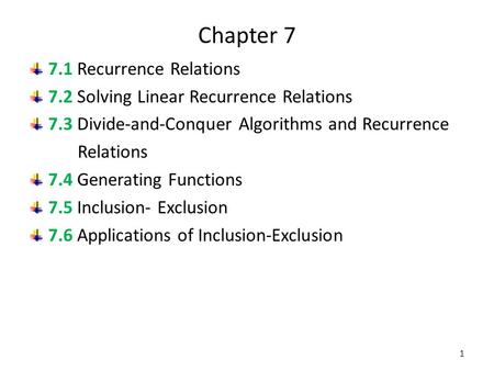 Chapter Recurrence Relations