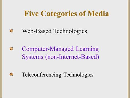 Five Categories of Media