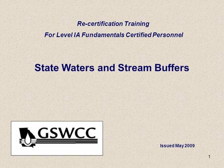 State Waters and Stream Buffers