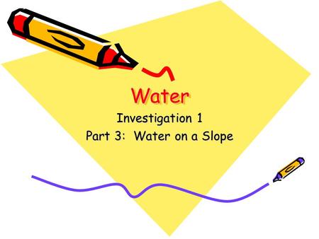 Investigation 1 Part 3: Water on a Slope