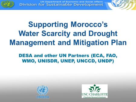 DESA and other UN Partners (ECA, FAO, WMO, UNISDR, UNEP, UNCCD, UNDP)