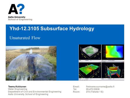 Yhd Subsurface Hydrology