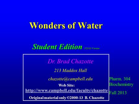Wonders of Water Student Edition 5/23/13 Version