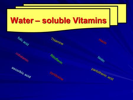 Water – soluble Vitamins
