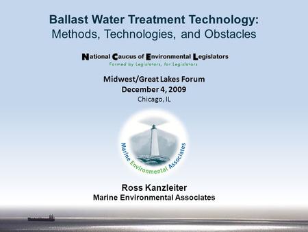 Ballast Water Treatment Technology: Marine Environmental Associates