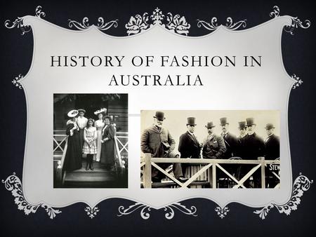 History of fashion in Australia