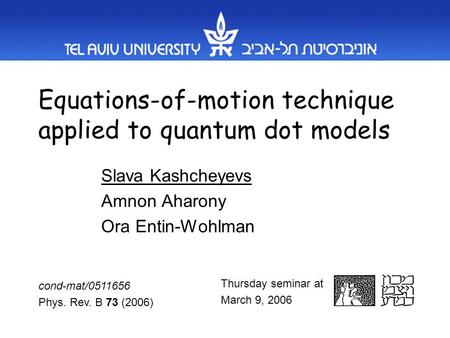 Equations-of-motion technique applied to quantum dot models