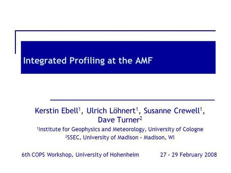 Integrated Profiling at the AMF