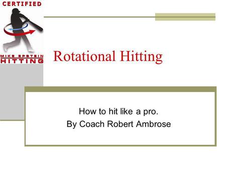 How to hit like a pro. By Coach Robert Ambrose