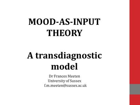A transdiagnostic model