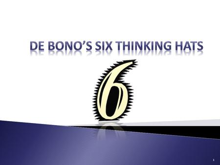 1. In the 1980s Dr. Edward de Bono invented a method of thinking he called the Six Thinking Hats. Edward de Bono is regarded by many as the leading authority.