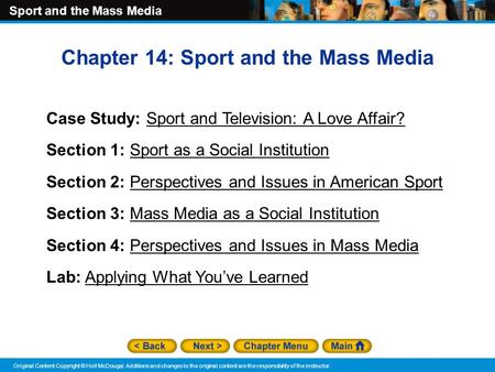 Chapter 14: Sport and the Mass Media
