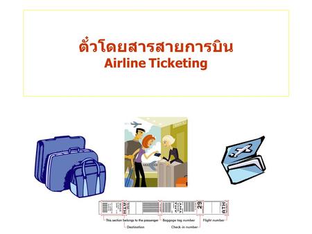 Airline Ticketing. Passenger Ticket and Baggage Check.