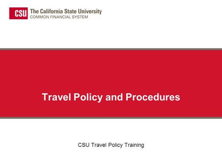 Travel Policy and Procedures