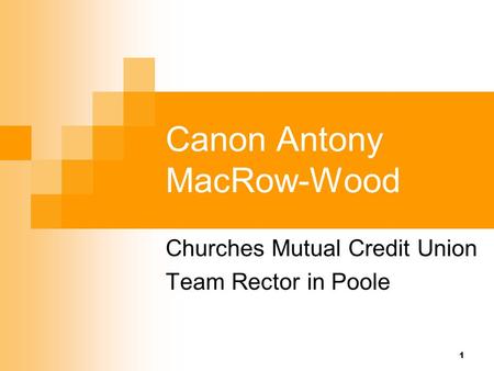 Canon Antony MacRow-Wood