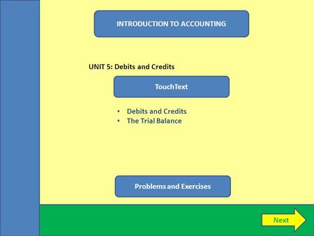 INTRODUCTION TO ACCOUNTING Problems and Exercises